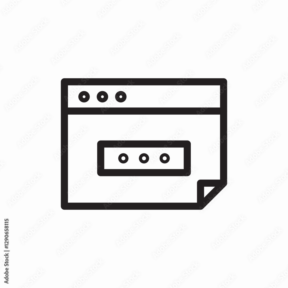 Browser password window icon vector sign Browser password window icon vector sign