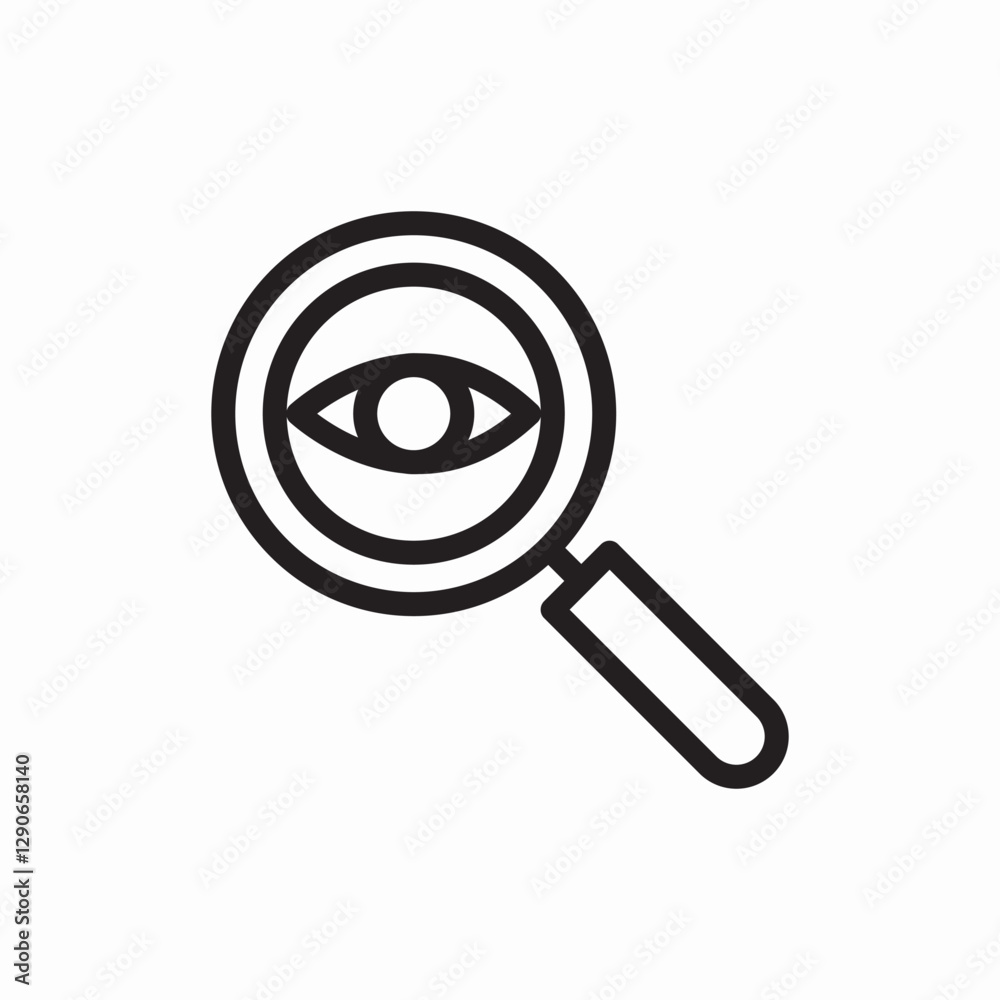 Search eye magnifying glass icon vector sign Search eye magnifying glass icon vector sign