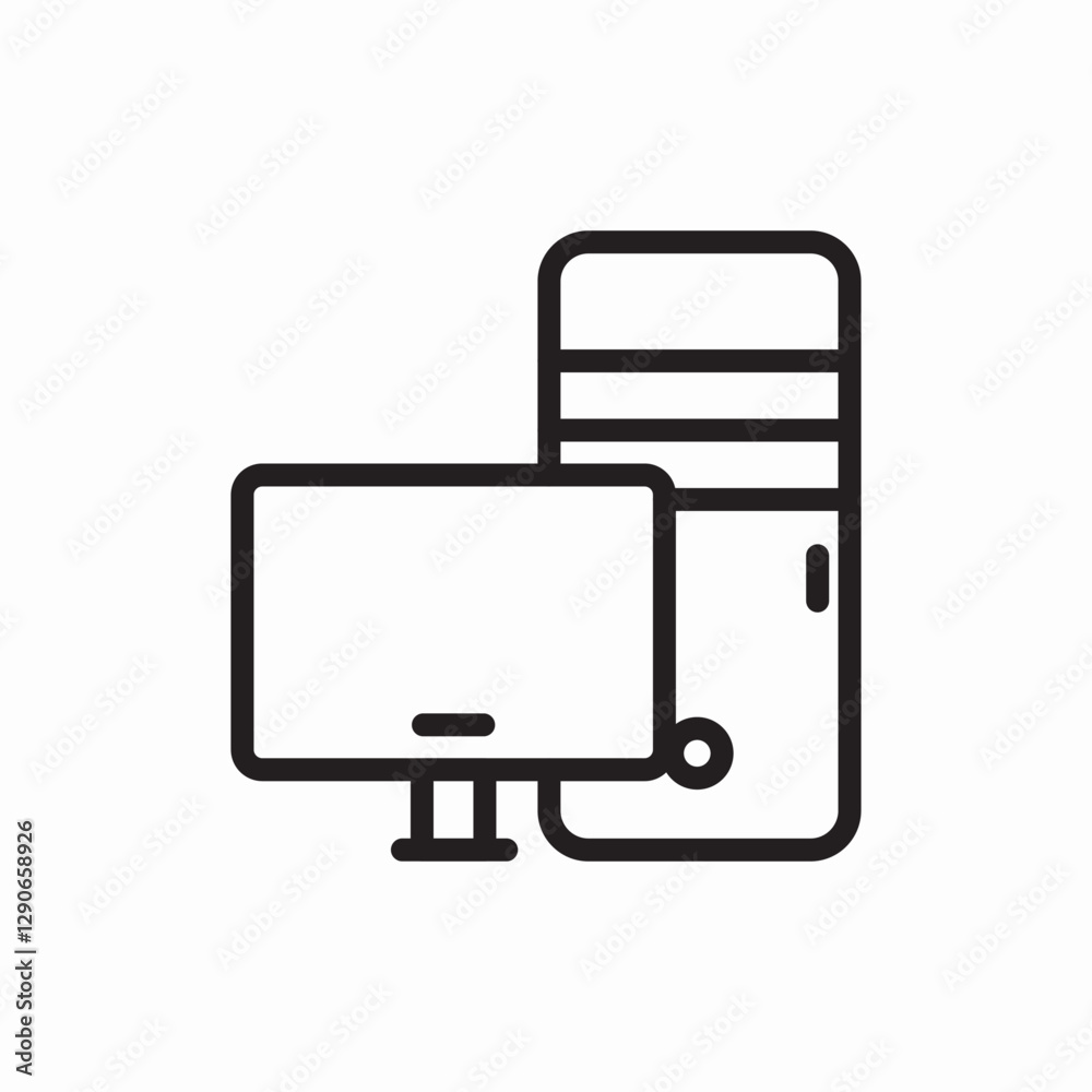Computer desktop system icon vector sign Computer desktop system icon vector sign