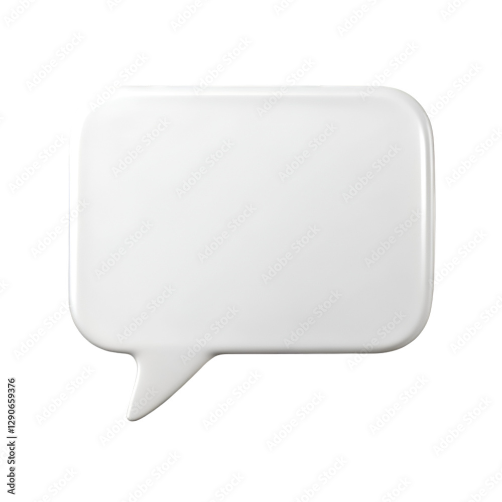 Naklejka premium White blank speech bubble isolated on transparent background