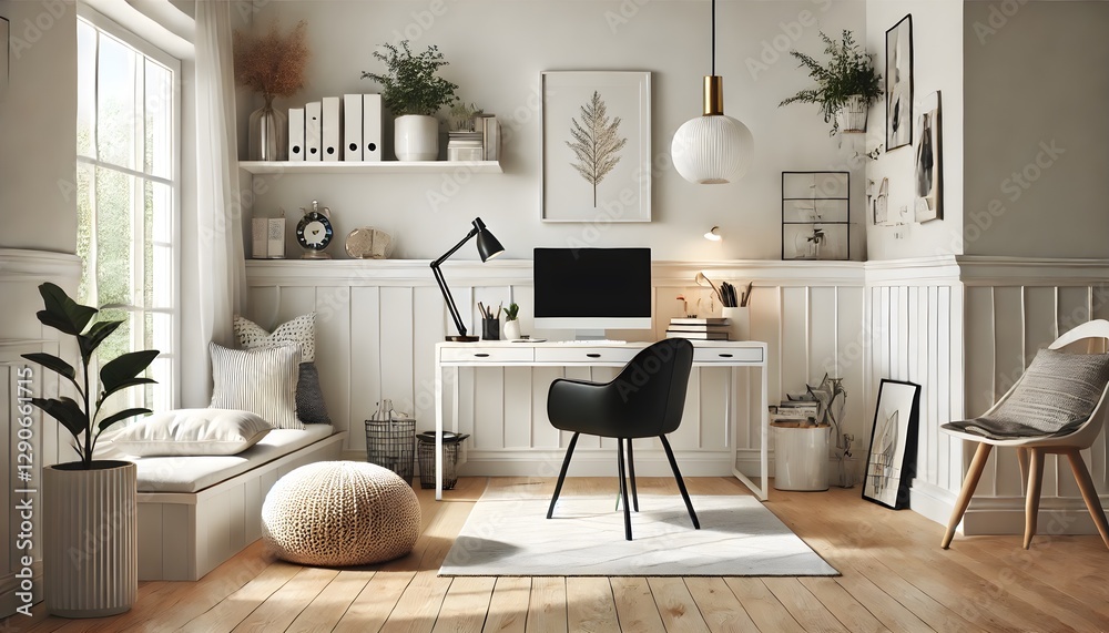 Obraz premium Scandinavian style home office