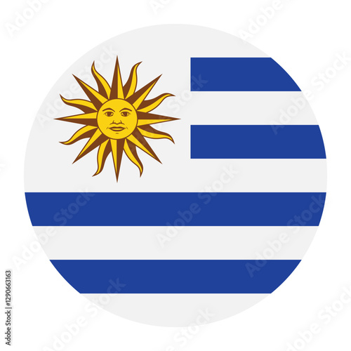 Uruguay circle flag logo icon digital vector illustration