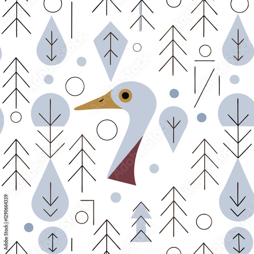 Exotic Cassowary Bird Pattern