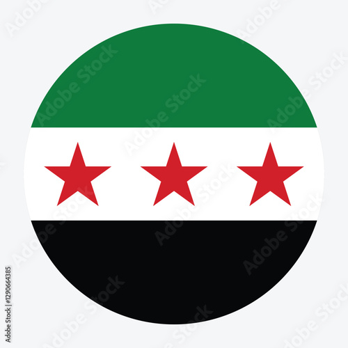 Syria circle flag logo icon digital vector illustration