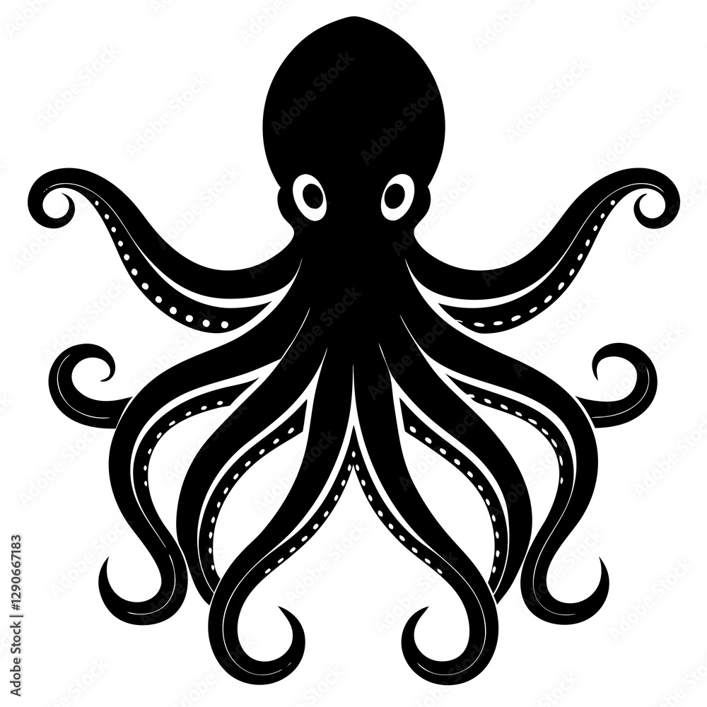 Octopus Silhouette Vector Art Stylish & Professional Design. Octopus Silhouette Vector Art Stylish & Professional Design.