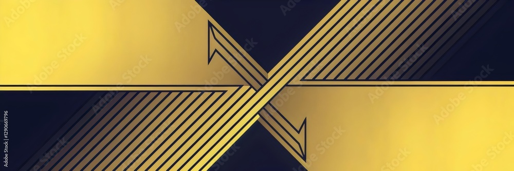 Modern design of two diagonally crossing arrows on a bold yellow background – Perfect for leadership themes, strategic planning, or competition visuals.