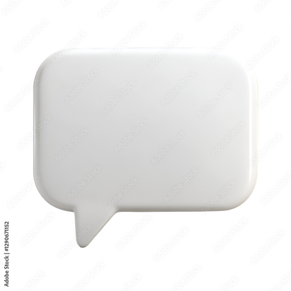 Naklejka premium White blank speech bubble isolated on transparent background
