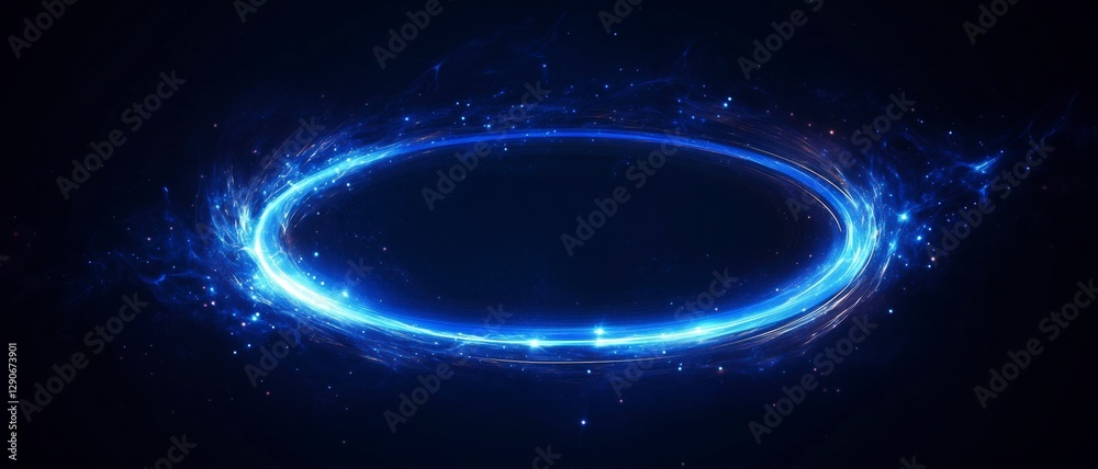 Fototapeta premium Luminous Blue Lines Speed. Neon Color Glowing Lines Background, High-Speed Light Trails Effect. Futuristic Dynamic Motion Technology Illustration, Technology Concept Panoramic Background.