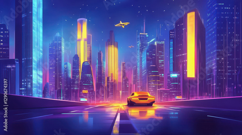 Neon Futuristic Cityscape