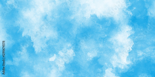  blue watercolor background with a soft gradient flat texture,  blue sky and clouds Colorful beautiful sky colour light background, Abstract blue watercolor background,