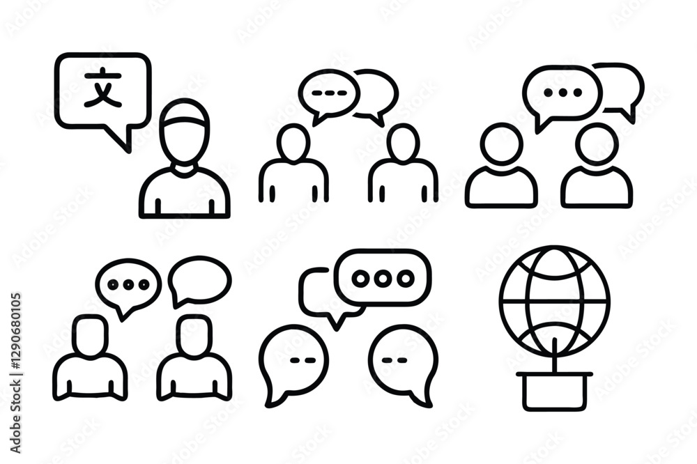 Speaking icon set vector art illustration Speaking icon set vector art illustration