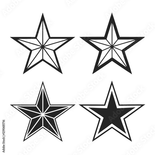 Star Shapes Icon Set Simple and Clean Design