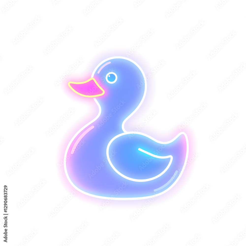 Duck holographic 3D icon. neon symbol vector illustration isolated on white background. Generative AI Duck holographic 3D icon. neon symbol vector illustration isolated on white background. Generative AI