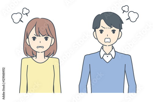 怒る男性と女性