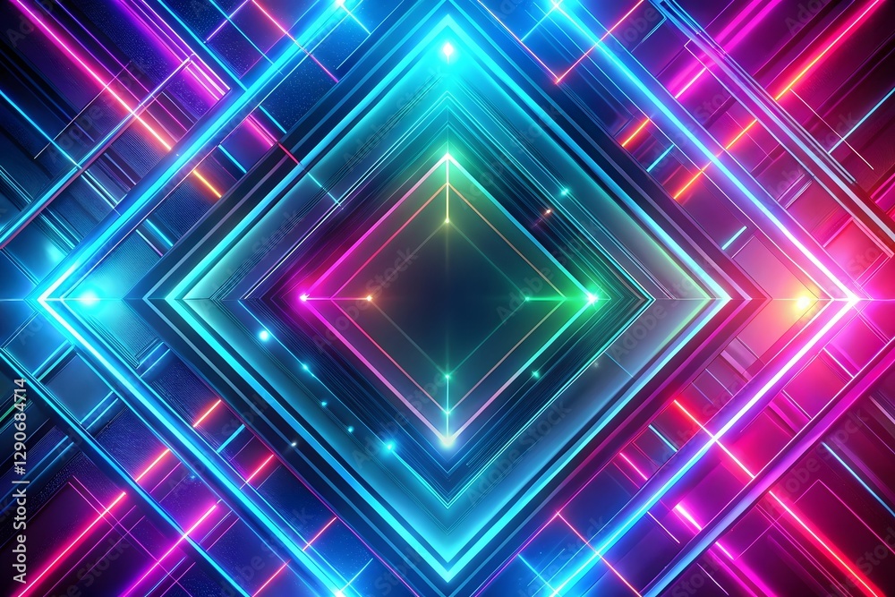 Neon Geometric Abstraction: Vibrant Light Patterns Neon Geometric Abstraction: Vibrant Light Patterns