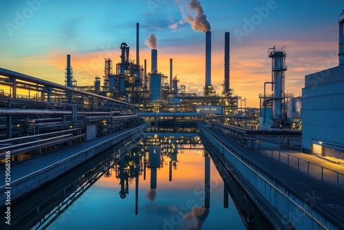 Duisburg Innenhafen at Sunset: Port Industry in North Rhine-Westphalia