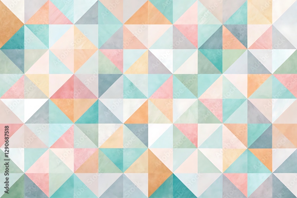 Geometric Pastel Pattern: Triangle Mosaic in Soft Colors Geometric Pastel Pattern: Triangle Mosaic in Soft Colors