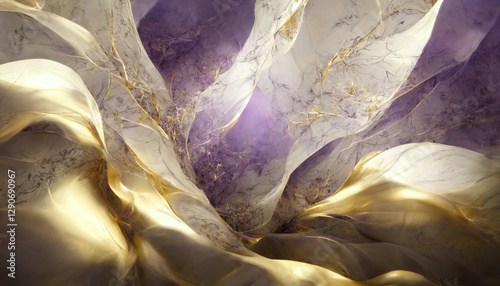 Abstract purple and gold marble textured background	