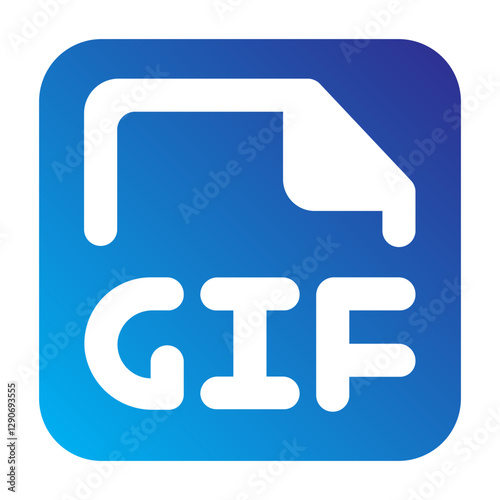 Gif file type solid gradien icon