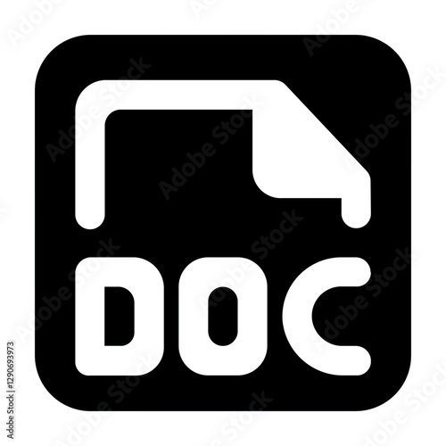 Doc file type solid icon