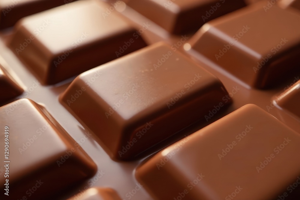 Fototapeta premium Close-up of smooth milk chocolate surface, glossy sheen, surface, smooth, glossy