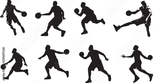 Wallpaper Mural Basketball Player Silhouettes Torontodigital.ca