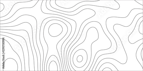 Abstract white contour wave lines topographic background, lines map seamless pattern, modern wallpaper texture and realistic design used for banner and posters, mountain relief geographic pattern.