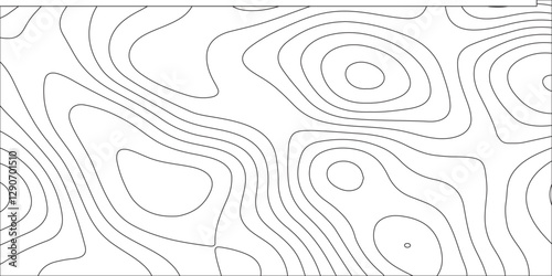 Abstract white contour wave lines topographic background, lines map seamless pattern, modern wallpaper texture and realistic design used for banner and posters, mountain relief geographic pattern.