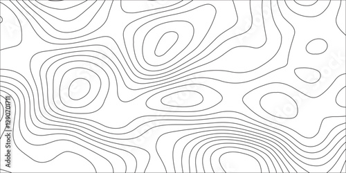 Abstract white contour wave lines topographic background, lines map seamless pattern, modern wallpaper texture and realistic design used for banner and posters, mountain relief geographic pattern.