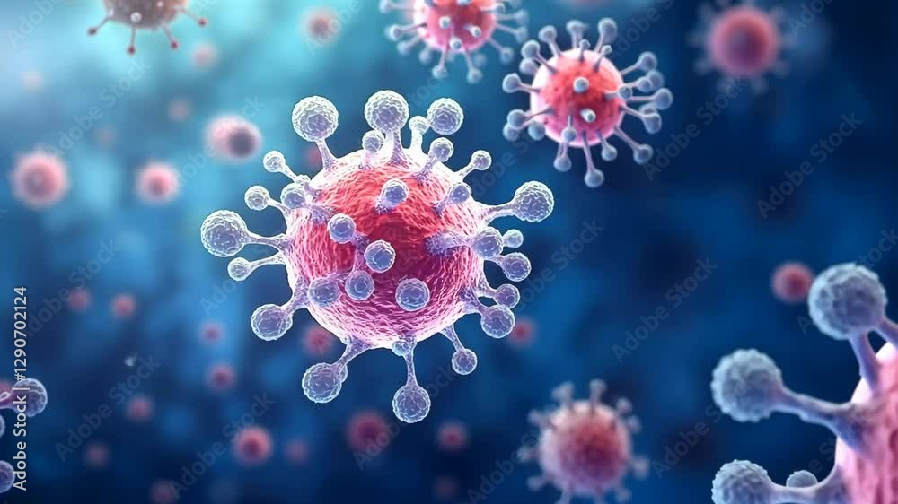 Viral cells abstract 3d illustration