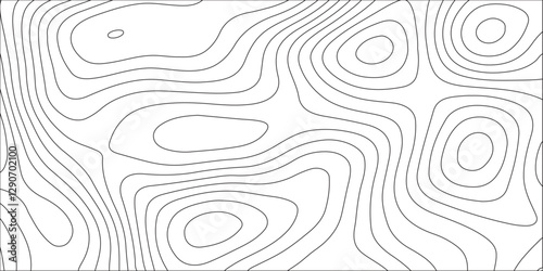 Abstract white contour wave lines topographic background, lines map seamless pattern, modern wallpaper texture and realistic design used for banner and posters, mountain relief geographic pattern.
