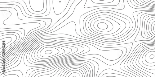 Abstract white contour wave lines topographic background, lines map seamless pattern, modern wallpaper texture and realistic design used for banner and posters, mountain relief geographic pattern.
