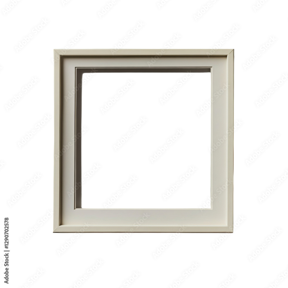 A simple, elegant square frame with a clean design, showcasing a minimalist aesthetic, isolated on white background. A simple, elegant square frame with a clean design, showcasing a minimalist aesthetic, isolated on white background.