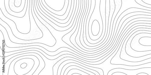 Abstract white contour wave lines topographic background, lines map seamless pattern, modern wallpaper texture and realistic design used for banner and posters, mountain relief geographic pattern.