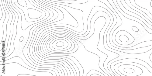 Abstract white contour wave lines topographic background, lines map seamless pattern, modern wallpaper texture and realistic design used for banner and posters, mountain relief geographic pattern.