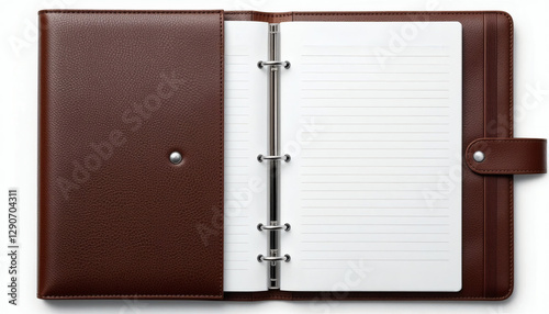Wallpaper Mural Business planner in rich leather texture, closed and isolated, placed against a clean white backdrop, showcasing professionalism and an organized approach to business Torontodigital.ca