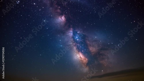 Futuristic fantasy landscape, sci-fi landscape with planet, neon light, cold planet. Galaxy, unknown planet. Dark natural scene with light reflection in water. Neon space galaxy portal