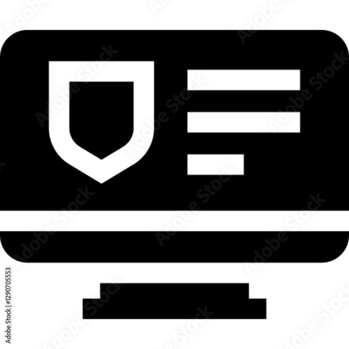 Minimalist insurance glyph icon in a monochrome vector style. This simple design symbolizes financial protection, risk management, coverage, and security, making it ideal for finance, business, and UI