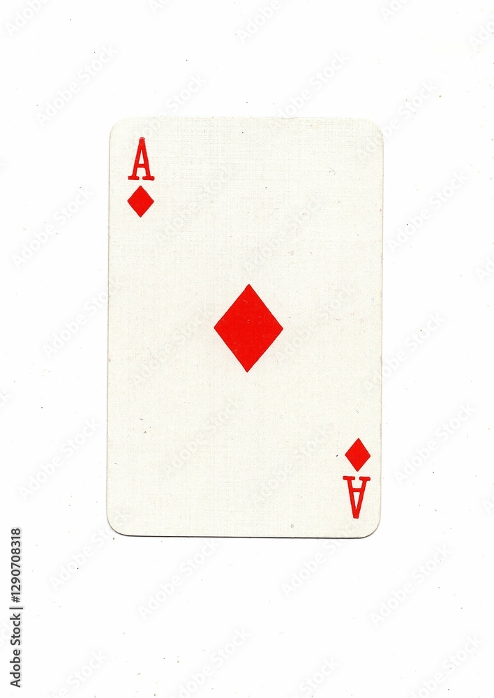 Obraz premium A vintage playing card isolated on a white background.