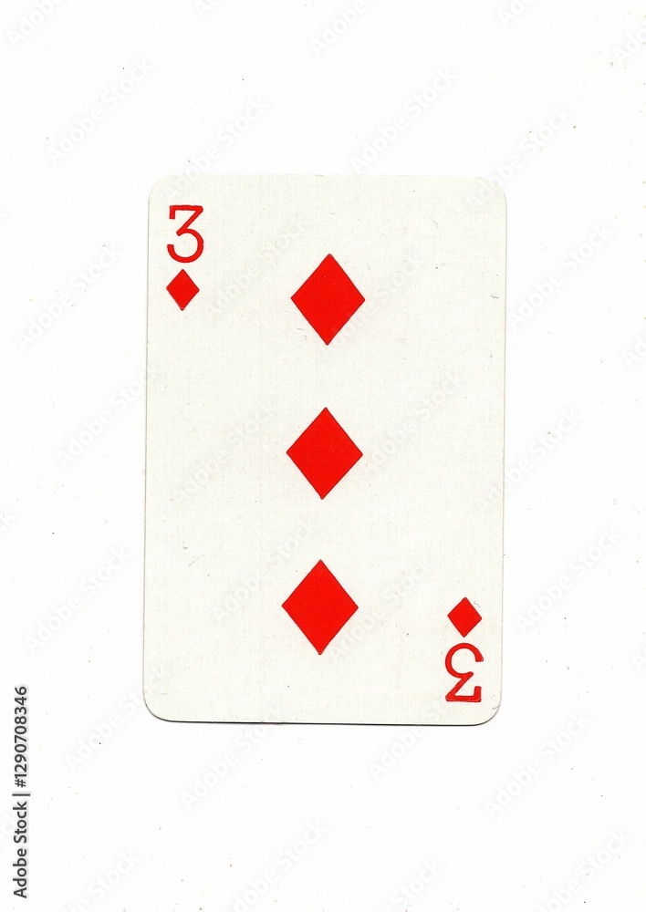 Obraz premium A vintage playing card isolated on a white background.