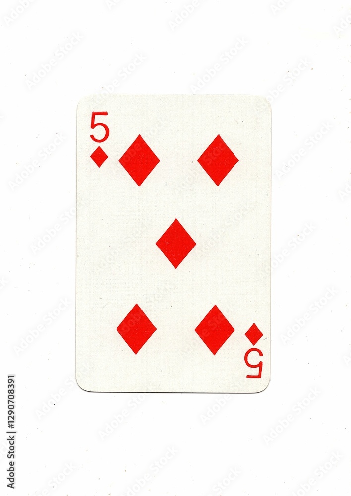 Obraz premium A vintage playing card isolated on a white background.