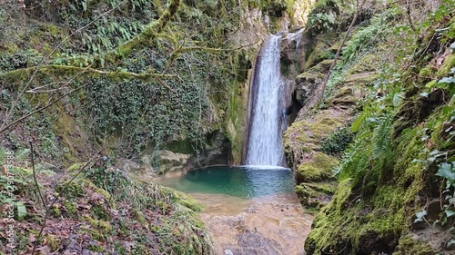 Monte Tancia (Rieti, Italy) - View of the suggestive waterfalls of torrent Galantina in the Appennini mountains, called Pozze del Diavolo photo