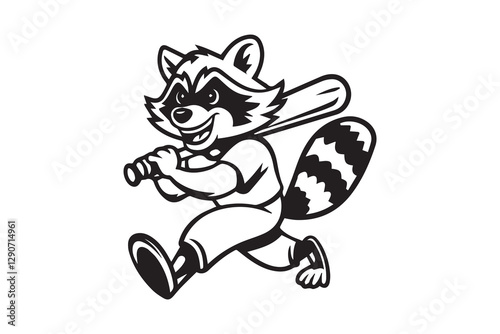 Baseball Raccoon Mascot vector