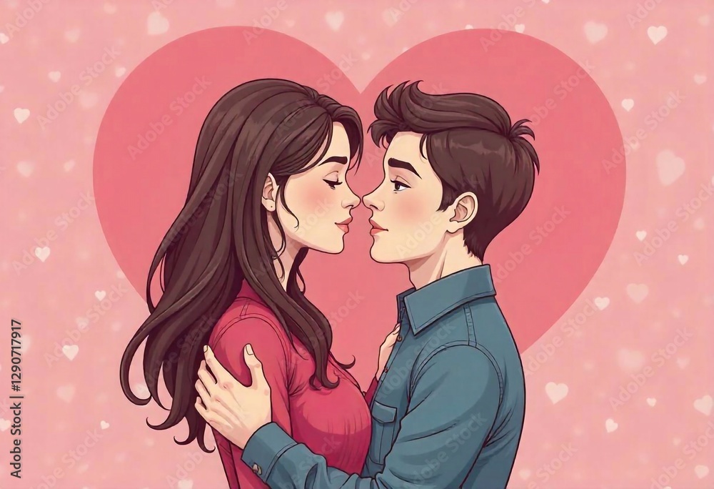 young couple kissing young couple kissing