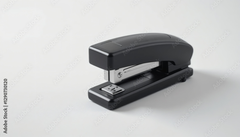 Modern minimalist stapler with matte black finish, sleek contours, and clean design, set against a white backdrop for a professional, sophisticated look. Modern minimalist stapler with matte black finish, sleek contours, and clean design, set against a white backdrop for a professional, sophisticated look.