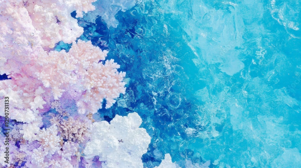 Obraz premium Vibrant coral reef underwater ecosystem showcasing colorful corals and clear blue waters during daylight hours