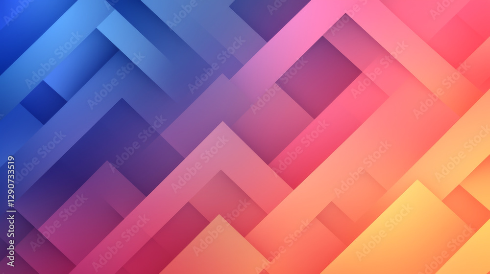 Obraz premium Colorful geometric abstract pattern with vibrant hues of blue, pink, and purple.