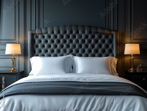 Wallpaper Mural Elegant bedroom with stylish decor and warm lighting Torontodigital.ca