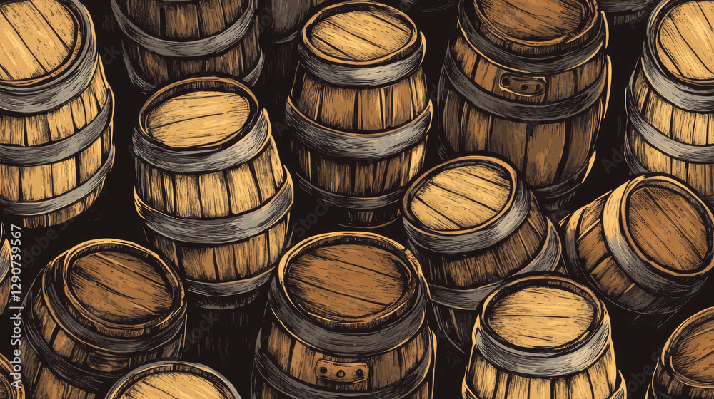Craft beer bages vector seamless pattern. Craft beer bages vector seamless pattern.