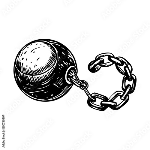 A sketchy style illustration of chain ball